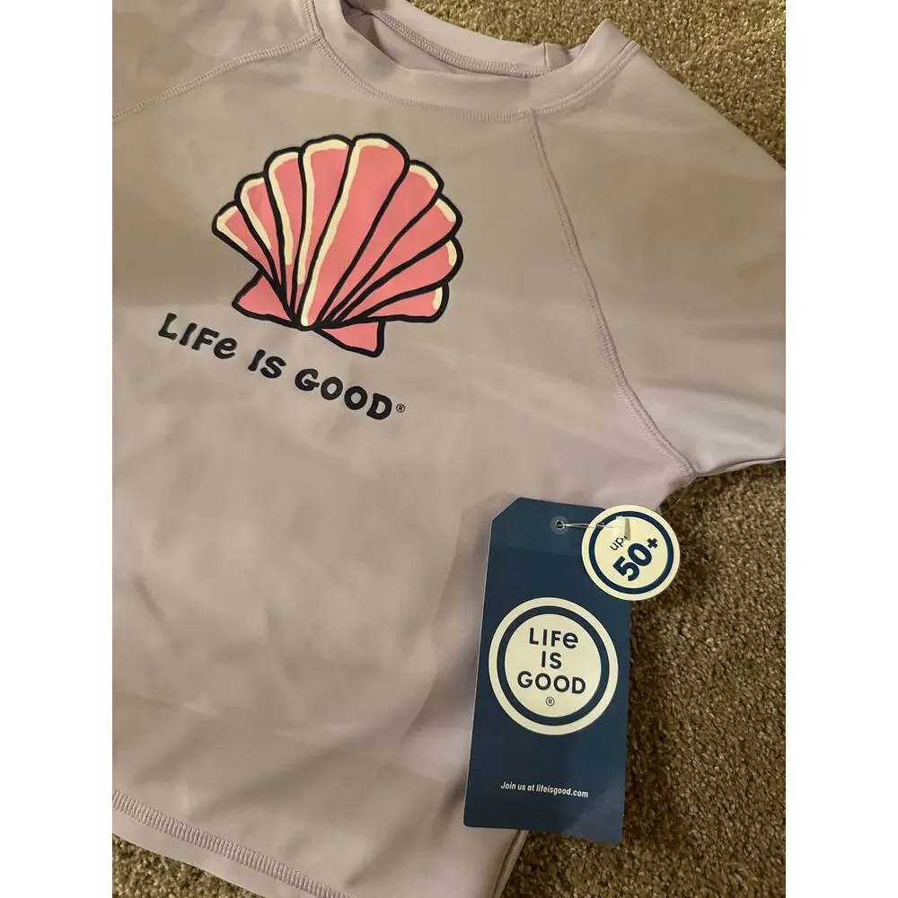 LIFE IS GOOD - NEW- swim shirt, rash guard, UPF 50